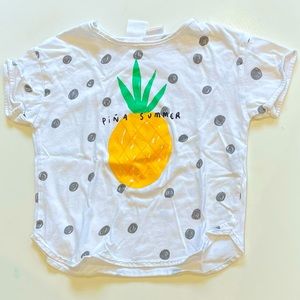 Zara Toddler T-Shirt, Pineapple Print, NWOT, Size: 2-3 years